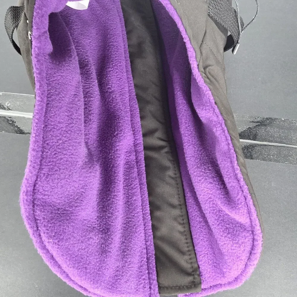 NorbiPet Dog Harness Jacket Large Black Purple Fleece Warm Adjustable Vest